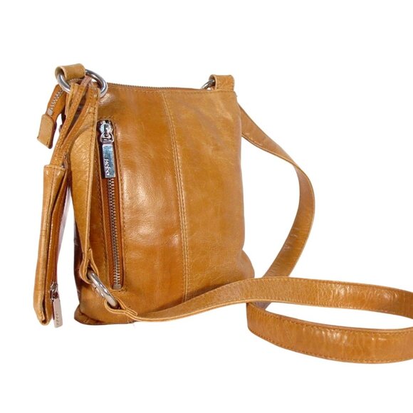 HOBO Original Glazed Leather Crossbody Bag + AB Brooch + ID Wallet - Picture 5 of 10